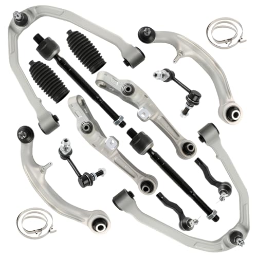 ADIGARAUTO Front Upepr Lower Control Arm w/Ball Sway Bar Tie Rod Suspension Kit Compatible with Infiniti G35 2003-2004 (RWD; Coupe)