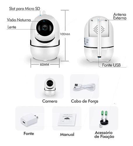 Câmera Inteligente IP Wifi Robo 1 Mp 720p Tw9105 Rb