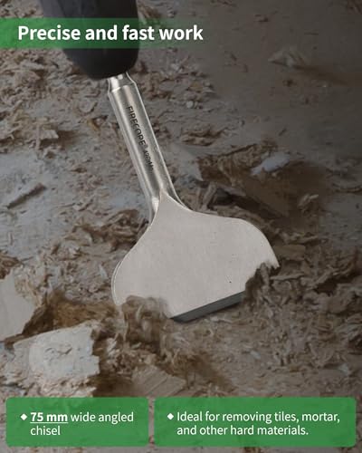 Miniatura 4 de Firecore Cincel Sds Plus 165x75 Mm, Cincel Ancho Plano De Acero 42crmo Adecuado Para Martillo Demoledor, Chisel Para Azulejos Para Bricolaje Y Obras De Construcción - Fs22365