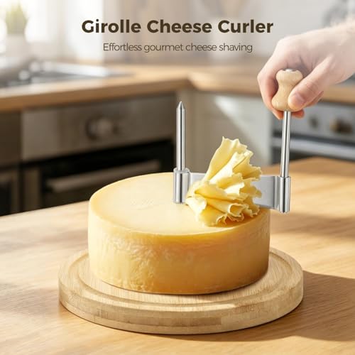 Set rallador manual de queso Tête de Moine con base de madera miniatura 5