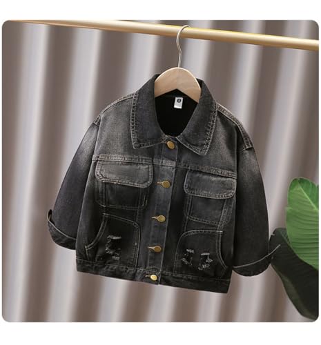 MW&FOFJR Girls Boys Denim Jacket Ripped Denim Coat Casual Outerwear School Travel Teen Jean Coat2