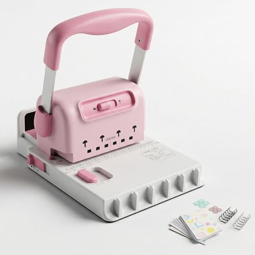 MAKEASY Binding Machine - Punches 30 Sheets - 2 in 1 Wire & Disc - Portable Book Binding Kit for DIY Booklets, Journals, Planners & Scrapbooks, Includes Starter Accessories