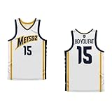 Ho You Fat 15 Sewn 92 White Basketball Jersey, Mehrfarbig/Meereswellen (Ocean Tides), XL