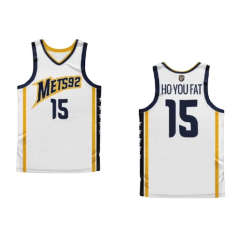 Ho You Fat 15 Sewn 92 White Basketball Jersey
