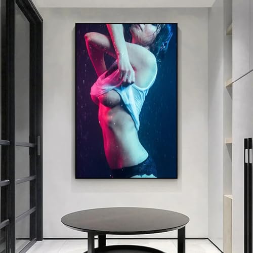 Peinture sur toile salon design monochrome avec cadre 80x120cm