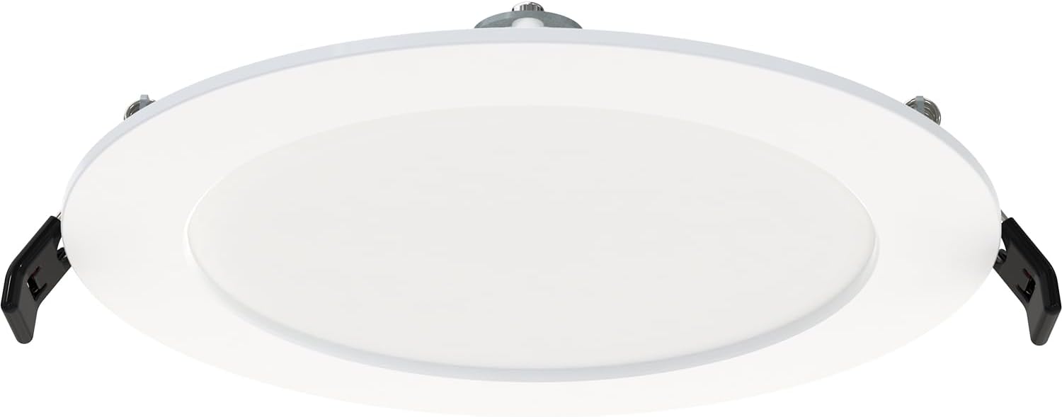 RAB Lighting WFRL-Field-Adjustable Edge-Lit LED Downlight-Canless Wafer Design-Black/White Trim-5CCT Selectable 2700K-5000K-90 CRI-Wet Rated/Dimmable for Modern Ceilings (WFR34-6/BP -12 Pack)