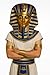 Nicky Bigs Novelties Pharaoh Mask Latex Over‑Head Egyptian King Tut Headdress in Gold & Blue with Detachable Cloth Headpiece One Size Adults Halloween & Cosplay