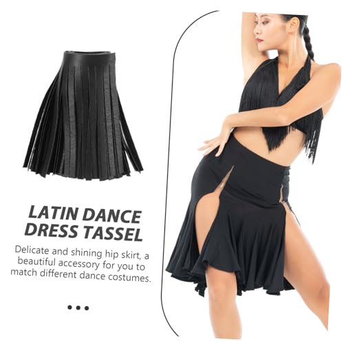 STOBOK 3 Folhas Couro Franjado Decoração Traje De Dança De Dança Com Franja e Borla Aparar Borla Len