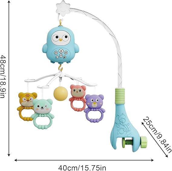 Budetto Musical Bed Bell Baby Crib Mobile Toy (Jhoomer) with Music for Soothing Sleep Aid | 360 Rotation Beautiful Music Detachable Rattles for Baby Boys & Girls Random Color (Pack of 1) - Image 3 thumbnail