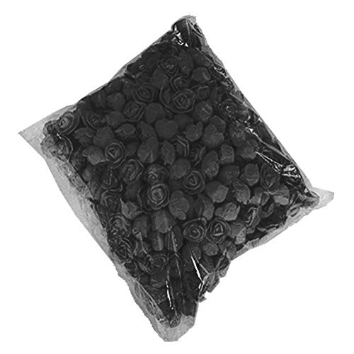 Hzb821zhup 500 Stück PE-Schaumstoff-Rosenköpfe, künstliche Blumen für DIY Bär, Puppe, Hochzeit, Haus, Dekoration, realistisches Aussehen, schwarz Cover