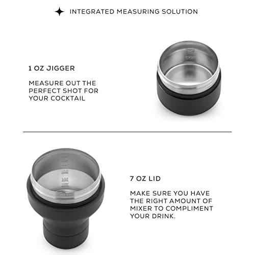 JoyJolt Triple Insulated Cocktail/Protein Shaker Bottle. 20oz Shaker Cup with Alcohol Measure Lid and Jigger Cap. 12hr Ice Cold Bottle for Protein Mixes, Shake or Smoothie, Metal Mixer by JoyJolt - Used condition - Image 3