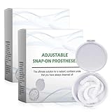 2 Paar Zahnersatz Zum Aufstecken Veneers Zähne Zum Aufstecken Zahnprothese Zahnblende Veneers Zahnaufhellung Unreinheiten Abdecken Gilt Für Ober- & Unterkiefer Mit 4 Klebestreifen 2 Aufbewahrungsbox