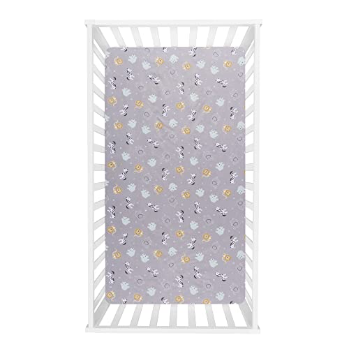 Sammy & Lou Safari Scribble 2-Pack Microfiber Fitted Crib Sheet Set, Fits Standard Crib Mattress 28 In X 52 In; Fully Elasticized, #TOP4