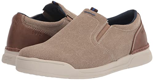 Nunn Bush Men's Kore Tour Canvas Plain Toe Slip-On Athletic Style Sneaker Loafer, Stone, 9.5 Wide #TOP6