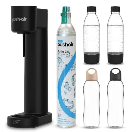 DAFI Saturator PushAir Czarny + CO2 + 2 butelki 0,7 l + 2 bidony Shape T