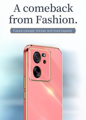 EASSGU [Cadre Galvanisé Coque pour Xiaomi MI 13T / Xiaomi MI 13T Pro (6.67" inches) Etui de Protection en Silicone TPU - Rouge – vue 2