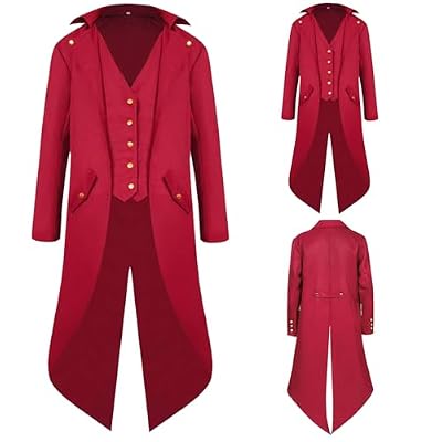 NFAOEGJ Disfraz medieval para hombre, estilo victoriano, steampunk, gótico, vintage, disfraz de Halloween (Rosso, XL) | Ya disponible en tu tienda friki favorita! En mundofriki.es! NFAOEGJ Disfraz medieval para hombre, estilo victoriano, steampunk, gótico, vintage, disfraz de Halloween (Rosso, XL) | Ya disponible en tu tienda friki favorita! En mundofriki.es!