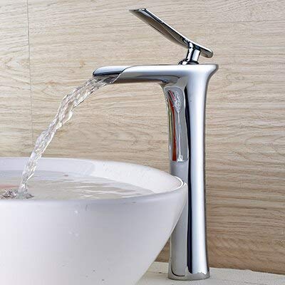 Mitigeur cascade de salle de bain blanc à économie d'eau