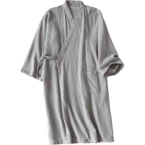 Yukata japonés de hombre en algodón transpirable y ropa de dormir ligera 2