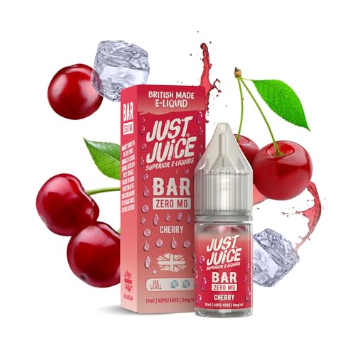 Just Juice Superior E-Liquids Vape Liquid with No Nicotine - Cherry Flavour - 10ml Bottle, 60/40 0mg e-Liquid, Nic Free eliquid