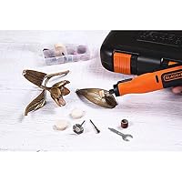 Black+Decker Akku-Multifunktionswerkzeug mit 52-tlg. Zubehör BCRT8IK (7.2V, 1.5Ah, Universal-Feinbohrschleifer mit Licht, zum Schneiden, Schleifen, Polieren und Schmirgeln, inkl. USB-Ladekabel + Box) – Ansicht 6