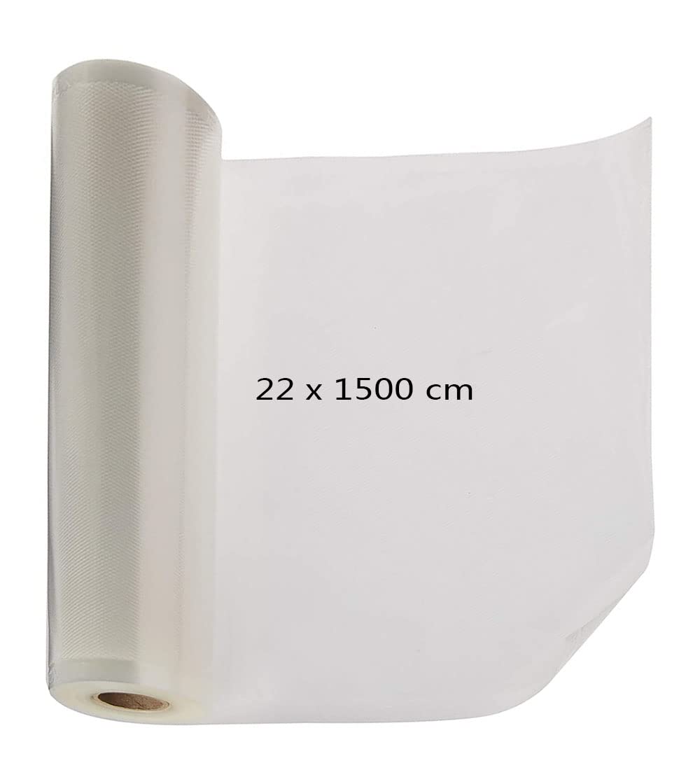 Vacuum Sealer Rolls, 22 * 1500cm Own Size for Sous Vide or Food Storage, Compatible with All Vacuum Sealers And Sous Vide Cookers others, Commercial Grade Food Saver Bags BPA Free (22 * 1500 cm)