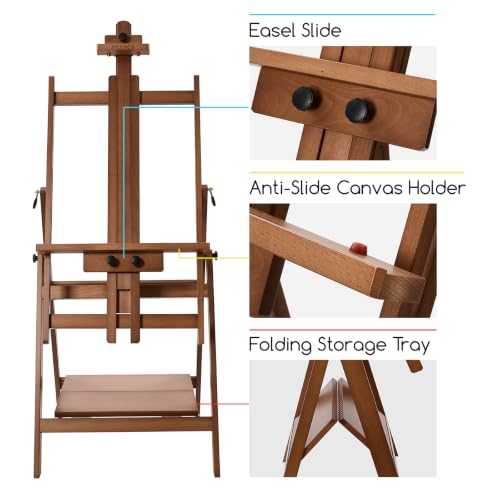 Image of MEEDEN Large Studio Artist Easel: Heavy Duty H-Frame Easel for Painting