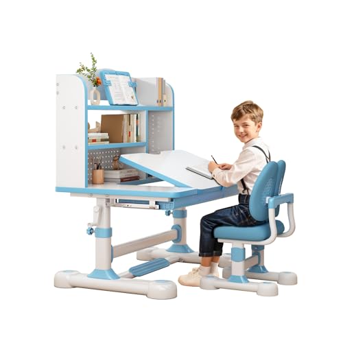 TAKEAUFLY Kids Functional Desk and Chair Set – Ergonomic Height