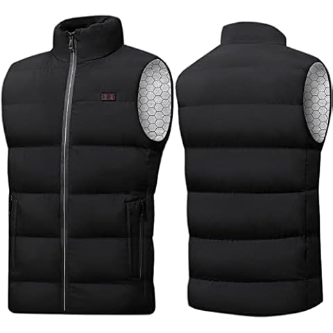 Men's Heated Vest Lightweight USB Rechargeable Heated Jackets 15 Heating Zones Body Warmer Gilet Black XL Cover