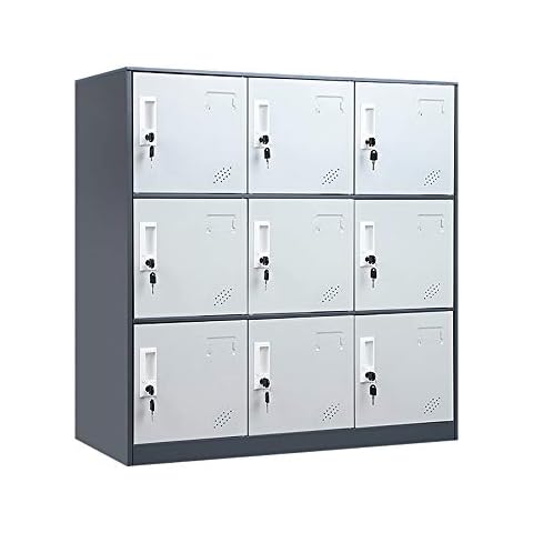 WISUNO 9 Doors Metal Storage Cabinet Cover