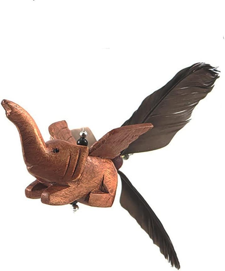 Candlestock Handmade Wooden Animal Hanging Wind Spinners - Elephant