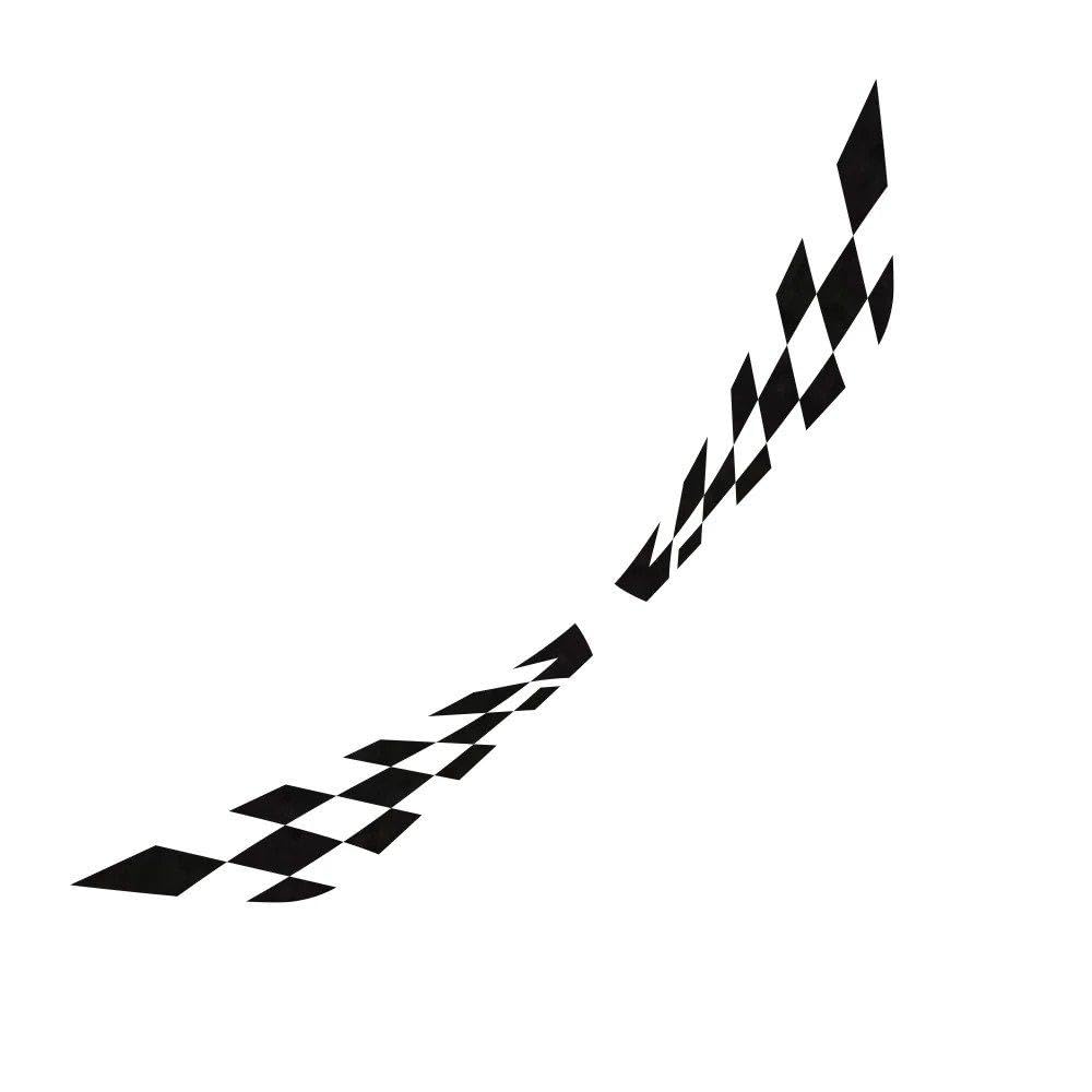 Dabhuoc Matt Black 2Pcs Car Door Side Lattice Vinyl Film Stickers Racing Auto Body Decor Decal Accessories(Matt Black)