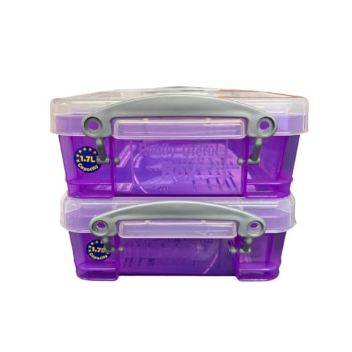 Really Useful Box Liquid Storage Containers with Lids, 1.75 Litres, Pack of 2, (Purple)