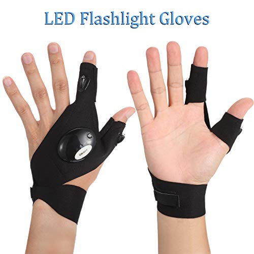 Frienda Led Flashlight Gloves Light Fingerless Outdoor Fishing Gloves Tool Gifts For Repairing Working In Places For Men Women Fishing Camping Hiking And Outdoor Activities (2) #TOP4