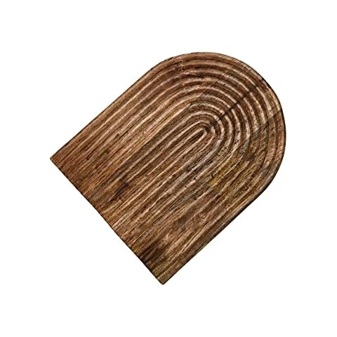 Main + Mesa Carved Arch Mango Wood Serving Board, Natural Cover