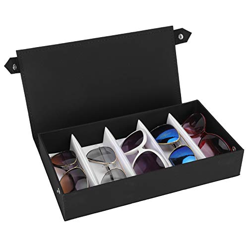 Hapivida Organizador de Gafas, 5 Ranuras Estuche de Almacenamiento de Gafas Múltiples Estuche Caja Soporte para Gafas de Sol Gafas Colección de Joyas Titular para Tocador, Armario, Viaje