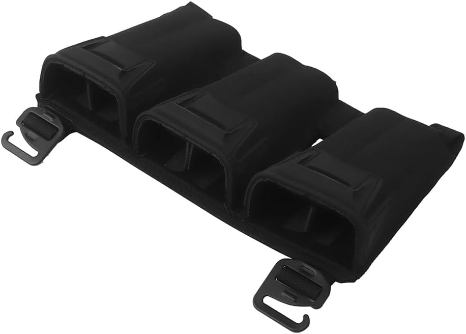 Multi-Caliber Triple Mag Pouch,Tactical Placard with Hook Backing and G-Hook for 5.56/7.62x39/PCC 9MM Extended Magazine Hunting Vest Front Panel