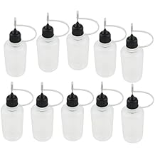 10 PCS Eye Liquid Dropper 50 ml Empty Plastic Squeezable Dropper Bottles Needle Cap Black Cap