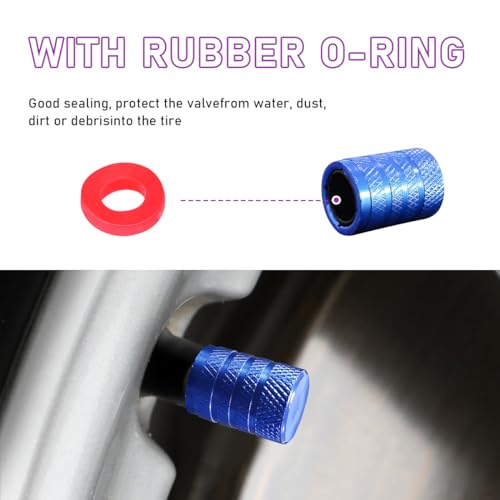 image for Ziciner 10 PCS Car Tire Valve Stem Caps, Anodized Aluminum Wheel Stem 