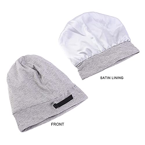 Qianmome 4 Pieces Unisex Stretchy Satin Lining Chemo Cap Muslim Turban Hat Beanie Hijab Headwear Indian Cap #TOP4