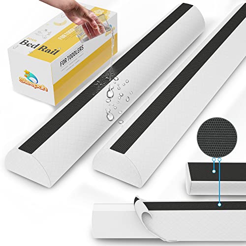 Sleepah 3 Pack Bed Rail For Toddlers Memory Foam Bed Bumper Guard W Dual Non-Slip Pads (Top & Bottom) Bed Rail Is Waterproof Washable Soft Removable Cover For Kids, Adults & Seniors #TOP1
