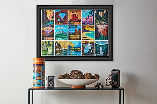 Parragon American National Parks 1000 Piece Jigsaw Puzzle with 15 Unique Poster Designs for Adults