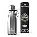 Stainless Steel Water Bottle – 12 oz Vacuum Insulated Double Wall with Push Lid/Leak Proof Thermal Travel Sports Flask Coffee Canteen/Cola Shape Bonus Value Bundle - 12 oz Metal