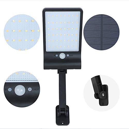 TOPmontain Refletor Luminária Solar,48 LED Luz Solar com Controle Remoto 3 Modos PIR Motion Sensor I