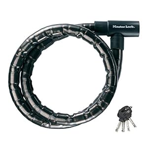 Master Lock – MASTER LOCK Motorradschloss [Schlüssel] [1,2 m Stahlkabel] [