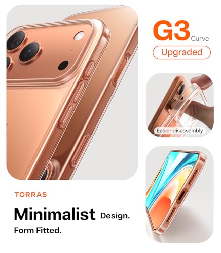 Image of TORRAS Slim Fit for iPhone 17 Pro Max Case Thin 6.3 inch Velvety Matte Clear