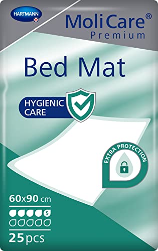 MoliCare Premium Bed Mat 5 Tropfen: Bettschutzeinlage mit saugfähigem Kern aus Zellstoff-Flocken, 60x90 cm, 25 St Cover