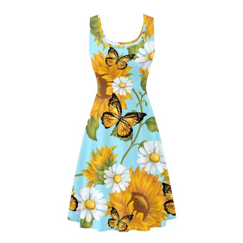 Image of TOADDITDO Womens Summer Sleeveless Tank Dress with 2 Side Pockets XS-4XL Plus Size