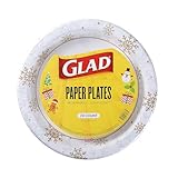 Glad Holiday Gold & Silver Snowflake Disposable Plates - Heavy Duty, Microwavable for Everyday Use | 10 Inch, 20 Count