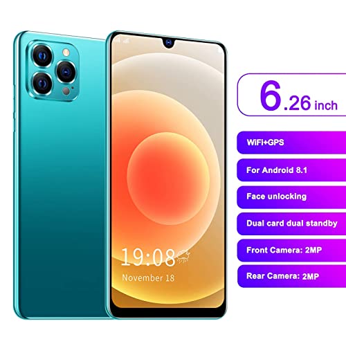 12Pro Max Unlocked Cellphone, 6.26In Hd Screen Mobile Phone, 1+8G Dual Sim Slots Smartphone For Android 8.1 (Green) #TOP4